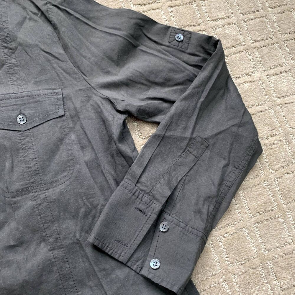 Theory Linen Blend Collared Button Up & Wide Leg … - image 4